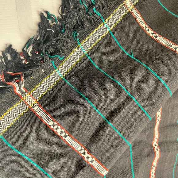 Striped Black Warm Scarf - Picture 3 of 9